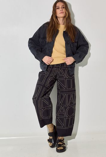 Grijze oversized jeans jacket Liviana Conti