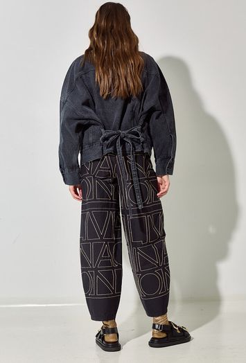 Grijze oversized jeans jacket Liviana Conti