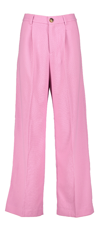 Roze wijde broek met bandplooi Pierre Grace & Mila 