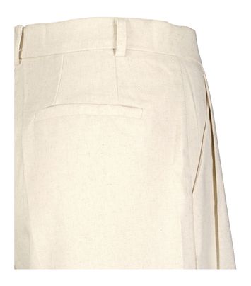Beige linnen short met bandplooi Pastel Grace & Mila 