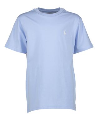 Ralph Lauren Lichtblauwe katoenen t-shirt met ronde hals en korte mouwen