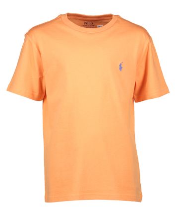 Oranje t-shirt met blauw merklogo Ralph Lauren 