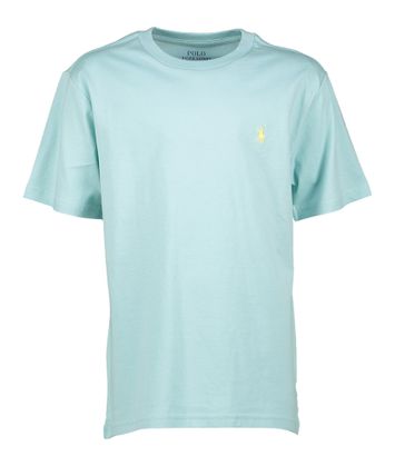 Muntgroene katoenen t-shirt met ronde hals en korte mouwen Ralph Lauren