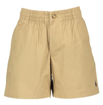 Beige short met blauw merklogo Ralph Lauren