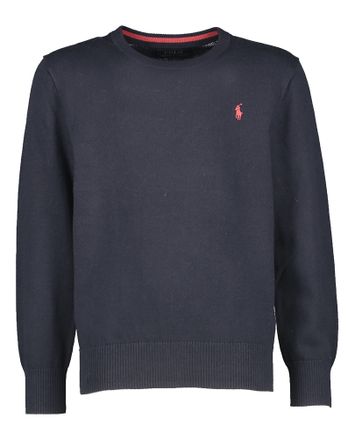 Donkerblauwe trui met rood merklogo Ralph Lauren 