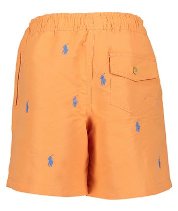 Oranje zwemshort met blauw merklogo Ralph Lauren 