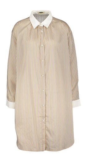 Beige oversized hemdjurk met blauwe strepen Luane FRNCH 