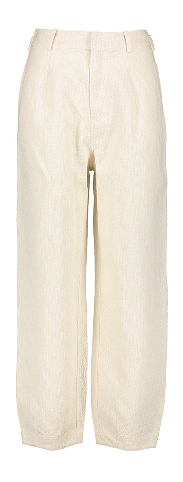 Ecru kleurige broek in structuur Pepita FRNCH
