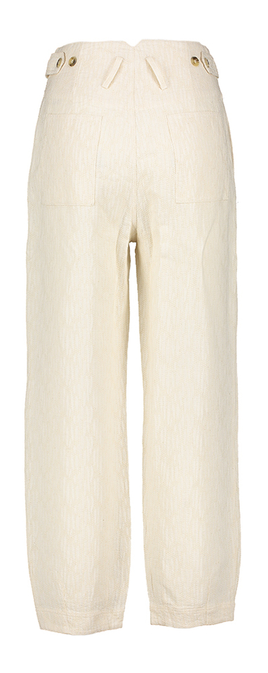 Ecru kleurige broek in structuur Pepita FRNCH