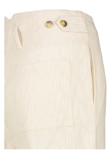 Ecru kleurige broek in structuur Pepita FRNCH