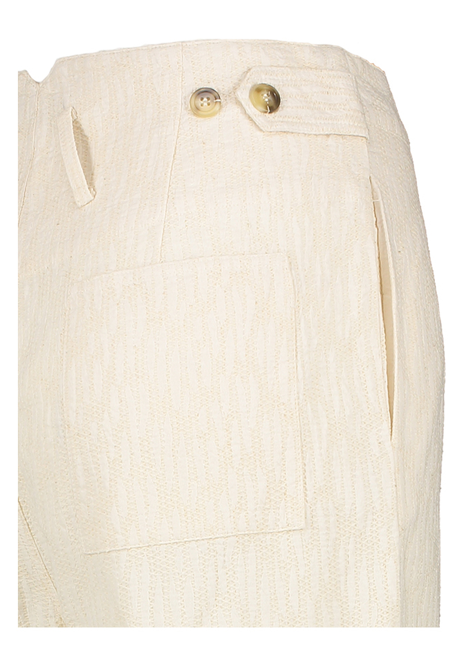 Ecru kleurige broek in structuur Pepita FRNCH