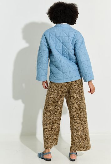 Bruinkleurige katoenen broek in dierenprint Cherin FRNCH