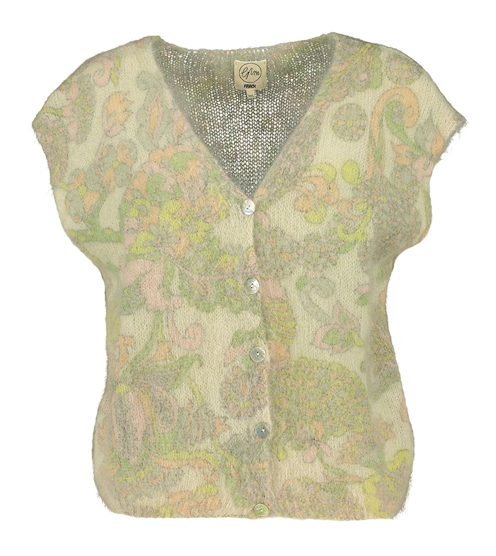 Multicolor mouwloze cardigan Nevy Frnch