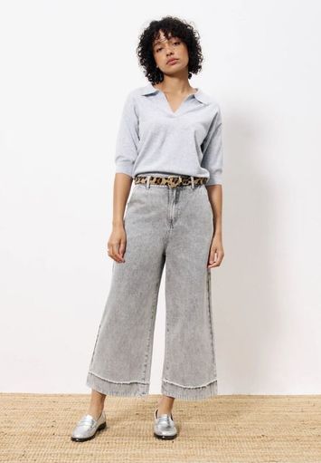 Grijze polo met 3/4 mouwen Plume FRNCH 