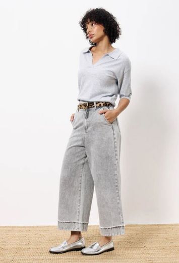 Grijze polo met 3/4 mouwen Plume FRNCH 