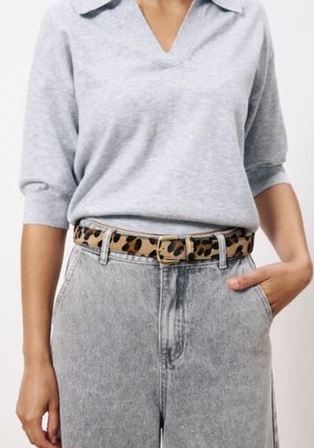 Grijze polo met 3/4 mouwen Plume FRNCH 
