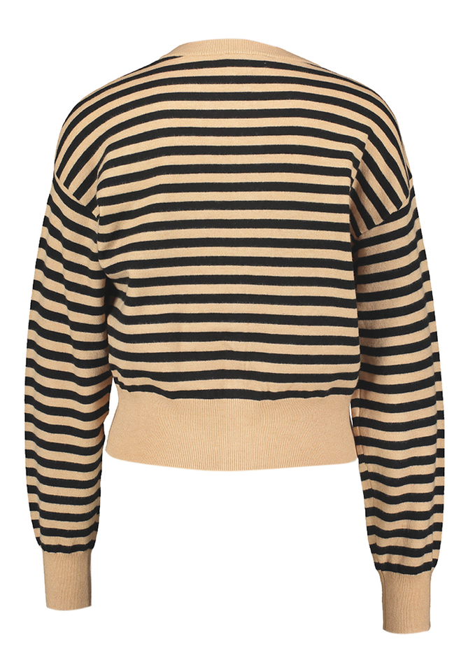 Rose pale gilet met strepen Noumea Frnch 