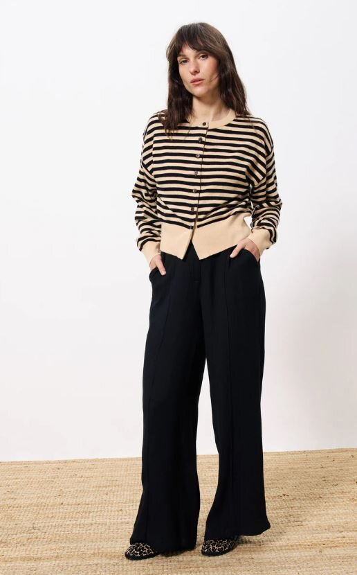 Rose pale gilet met strepen Noumea Frnch 