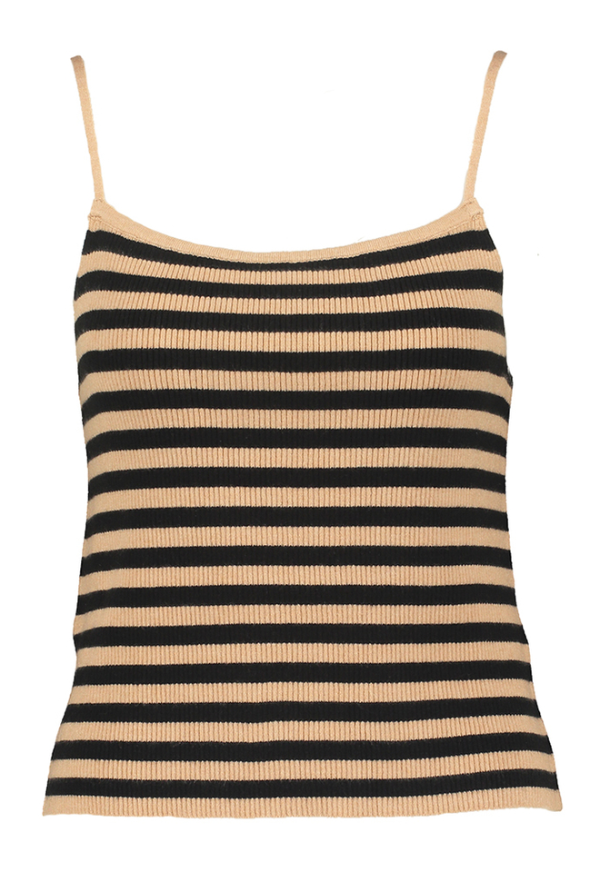 Beige zwart gestreepte top Ninette FRNCH