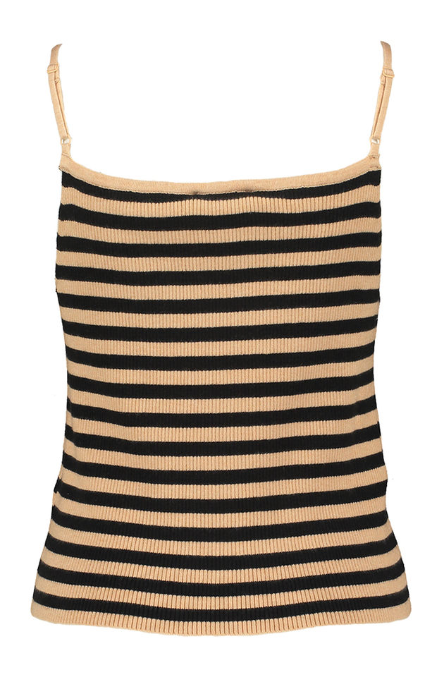 Beige zwart gestreepte top Ninette FRNCH