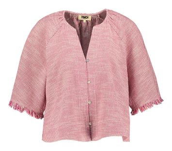 Fushia gestreepte bloes met franjes aan de mouw Alyssia FRNCH