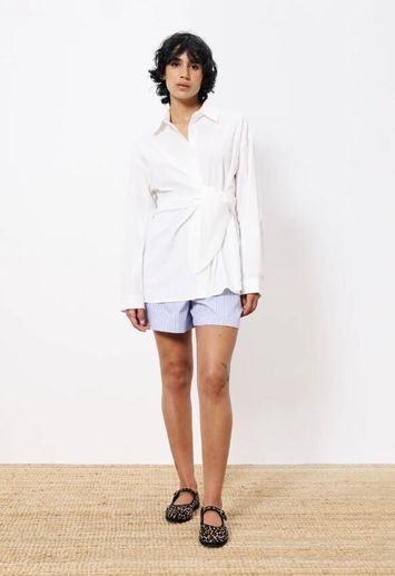 Witte lange bloes met strik Adia FRNCH 