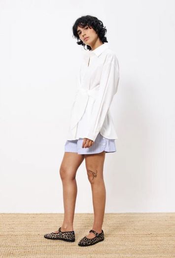 Witte lange bloes met strik Adia FRNCH 