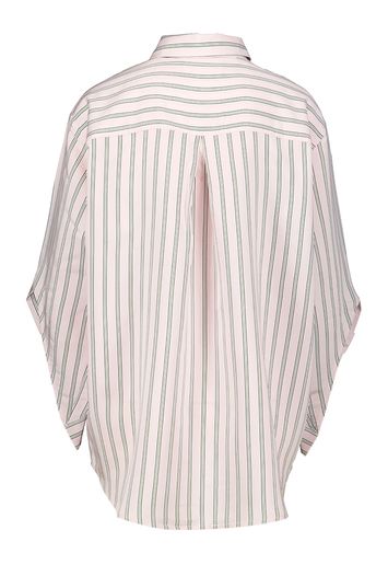 Roze blouse met groen strepenmotief en detailmouwen March23