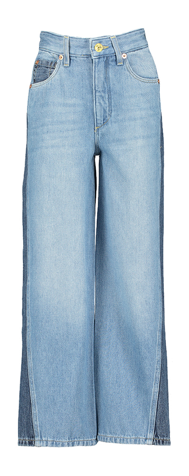 Blauwe wide leg jeans met donkere achterkant Wanda Bellerose 