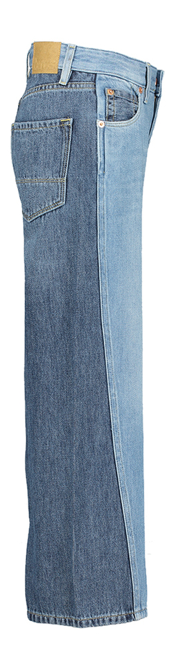 Blauwe wide leg jeans met donkere achterkant Wanda Bellerose 