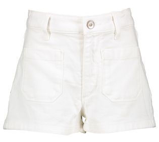 Bellerose Witte jeansshort met opgestikte zakken Preppy