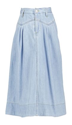 Bellerose Blauwe halflange jeansrok Pivoine