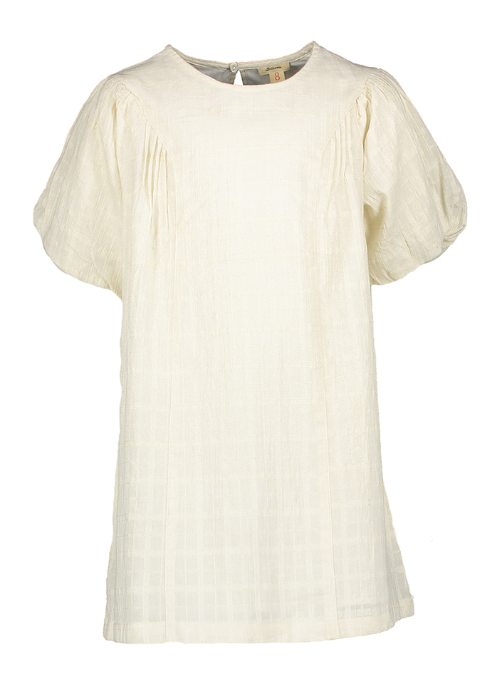 Ecru wijdvallende jurk met gouden glitterdraad Harp Bellerose