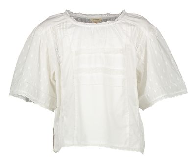 Witte katoenen bloes met kanten detail Heko Bellerose