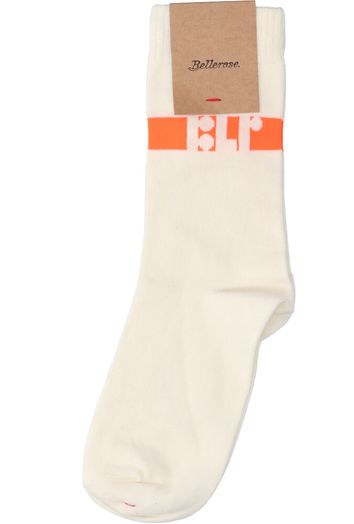Ecru kousen met fluo opschrift Belair Bellerose