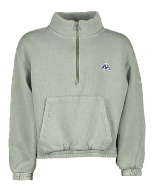 Bellerose Groene sweater met korte rits Fabril