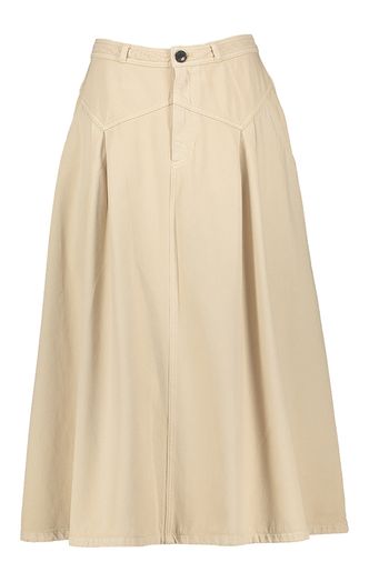 Beige plooirok in jeans look Bellerose 