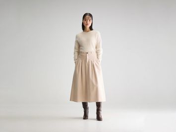 Beige plooirok in jeans look Bellerose 