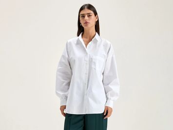 Witte katoenen oversized bloes Giorgia Bellerose 