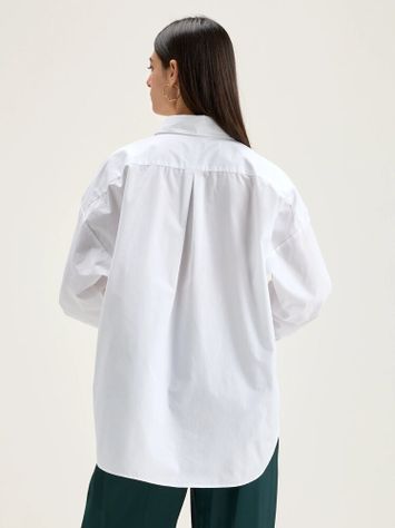 Witte katoenen oversized bloes Giorgia Bellerose 