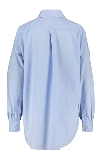 Lichtblauwe katoenen oversized blouse met lichte strepen Giorgia Bellerose