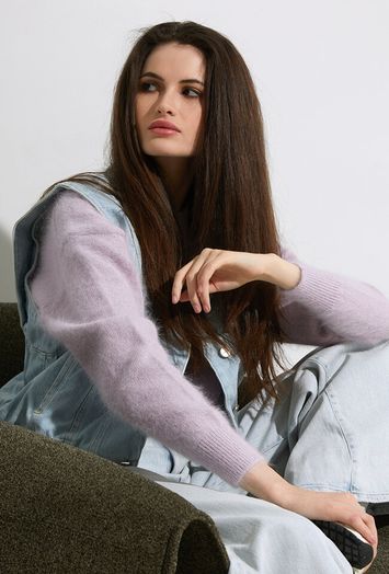 Lila fluffy trui Datus Bellerose