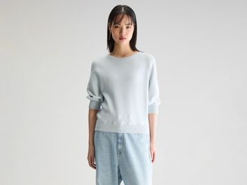 Pastelblauwe katoenen oversized trui Anglet Bellerose