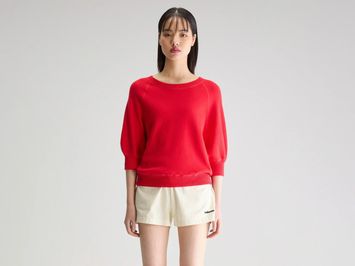Rode katoenen trui met korte mouwen Anglet Bellerose