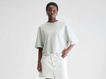 Muntgroene katoenen oversized t-shirt Voss Bellerose