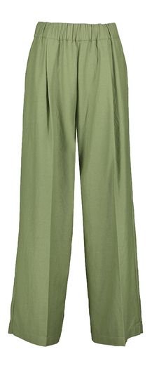 Kaki groene wijde broek met bandplooi Vezza Bellerose 