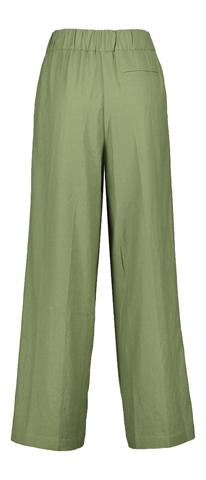 Kaki groene wijde broek met bandplooi Vezza Bellerose