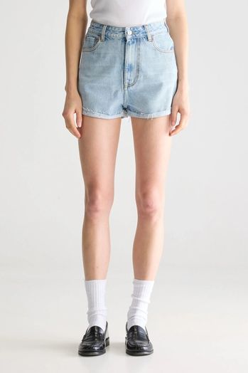 Blauwe jeansshort met hoge taille Bellerose 