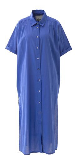 Kobalt blauwe midi hemdjurk Keren Bellerose 