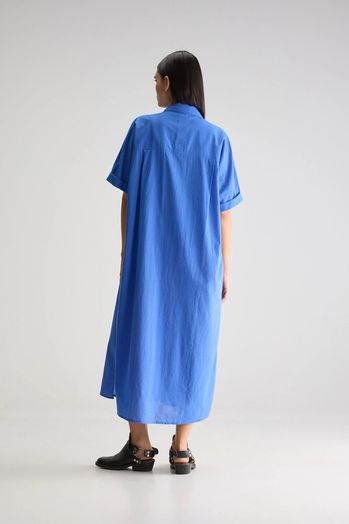 Kobalt blauwe midi hemdjurk Keren Bellerose 